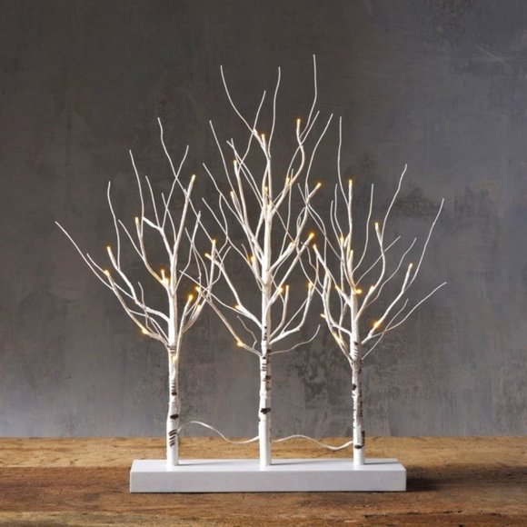 Featuring a trio of miniature, lifelike birch tree - Picture 1 of 3